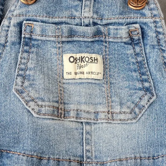 Vintage OshKosh B'gosh Vestbak Bib Overalls Blue Denim Snap Buttons Size 18M - Picture 5 of 10